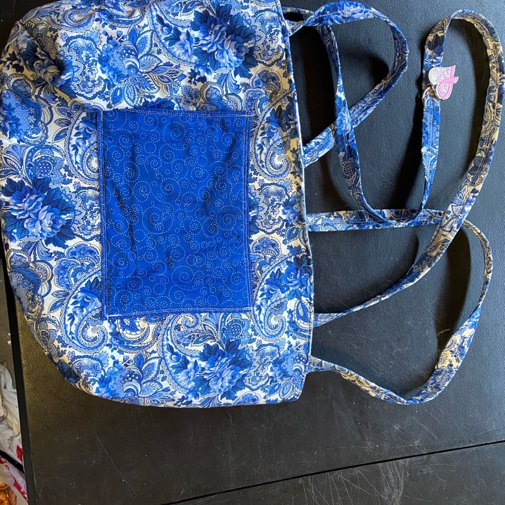 Blue Floral Tote Bag